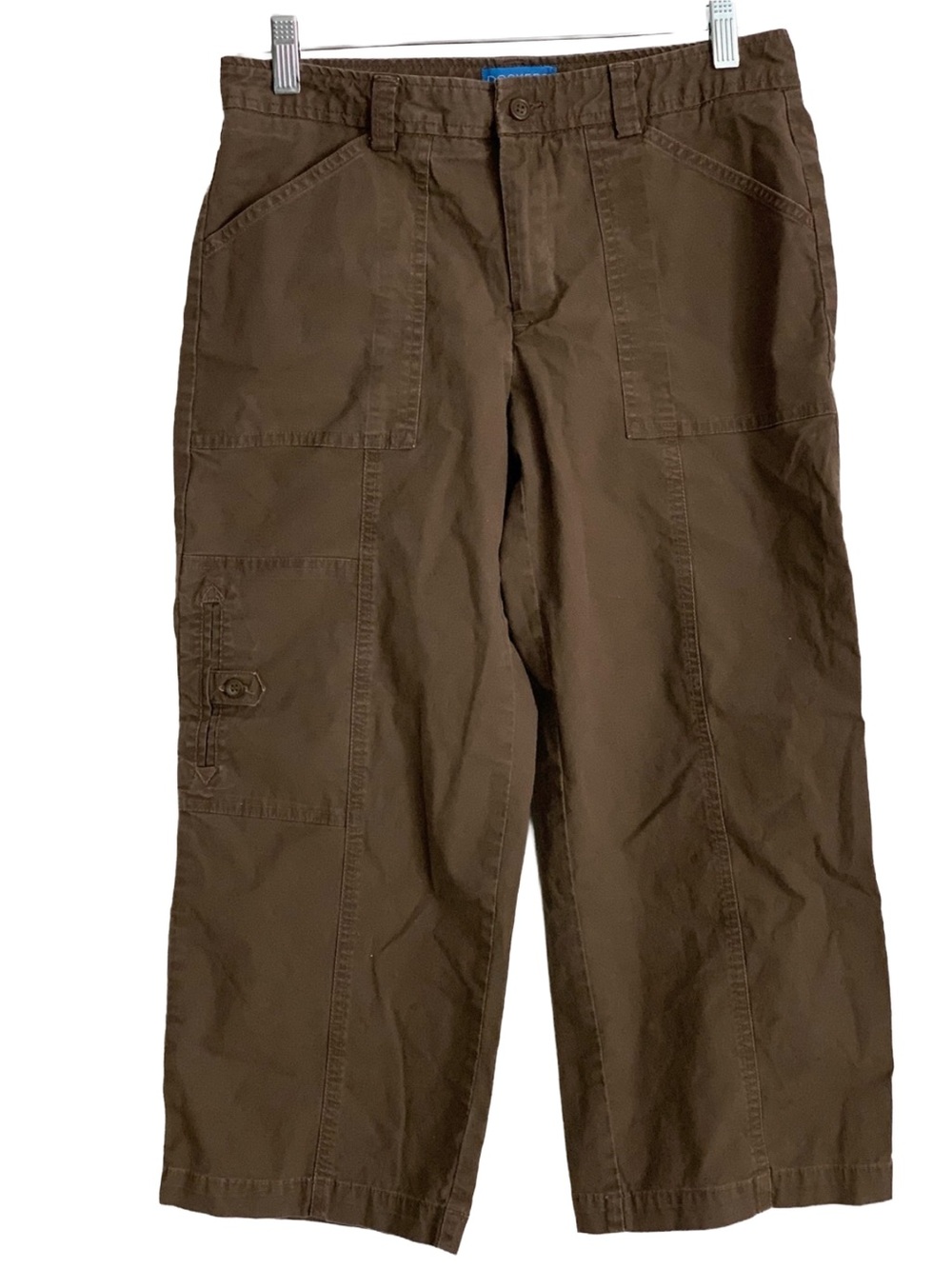 DOCKERS Women’s Mushroom Brown Lightweight Cotton Spandex Cargo Capri Pants